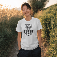 Load image into Gallery viewer, &quot;Woman-Superpower&quot; - Heavyweight Cotton T-Shirt – Classic Fit Casual Tee
